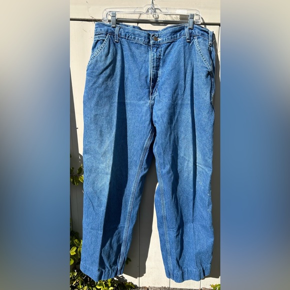 CARHARTT Mens Relaxed Farm Utility  Work Denim Blue Jeans Size 40 x 30 - Picture 5 of 5